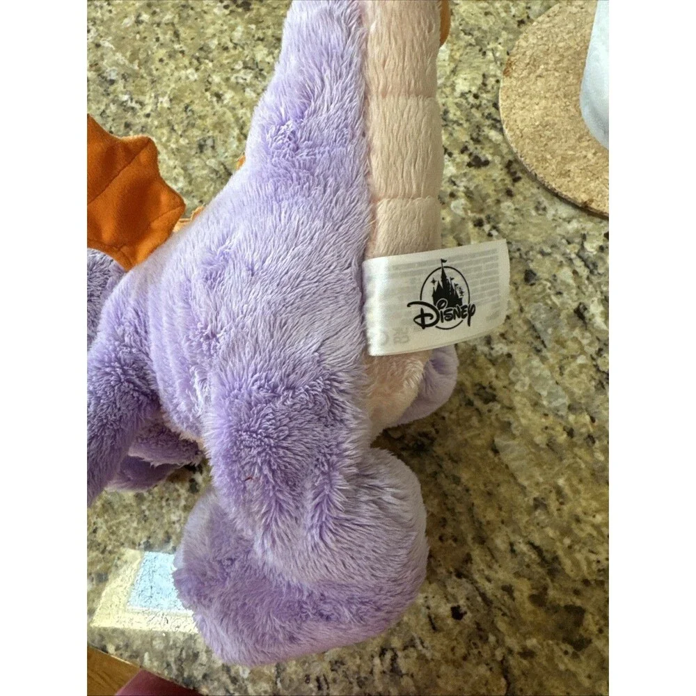 Disney Parks Figment Big Feet Plush Purple Dragon 10 1/2'' Doll (Needs Cleaning)